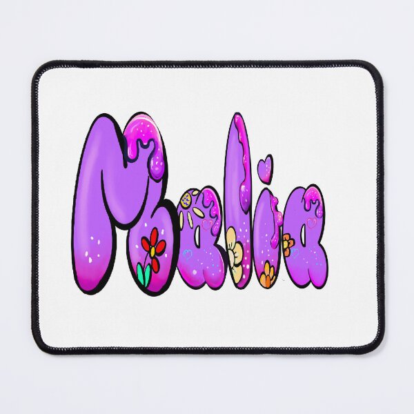 Item preview, Malia popular girls first name in Purple with flowers. Personalized personalised customized name Malia designed and sold by Artonmytee.