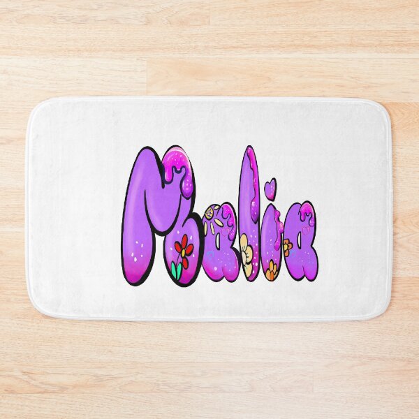 Item preview, Malia popular girls first name in Purple with flowers. Personalized personalised customized name Malia designed and sold by Artonmytee.