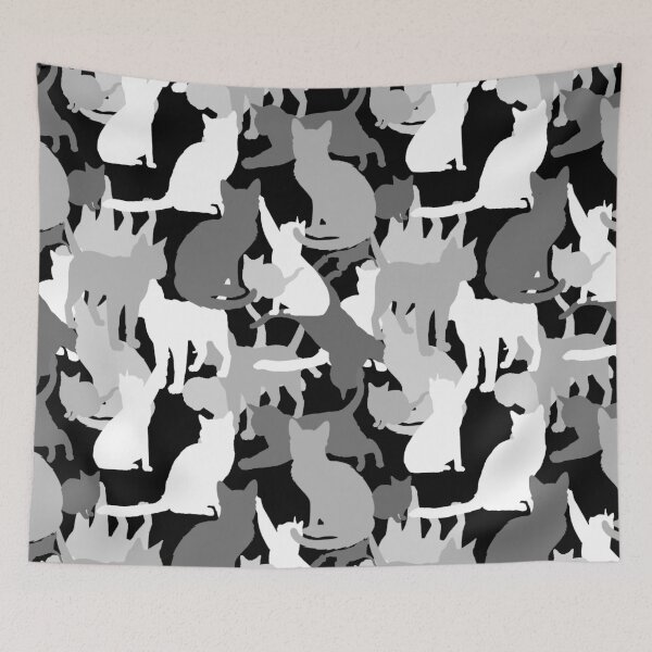 Item preview, Grey black Cat-moflage Camouflage repeat pattern designed and sold by ModSupporters.