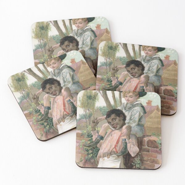 Item preview, two boys playing together vintage painting designed and sold by Vintage Designs +.