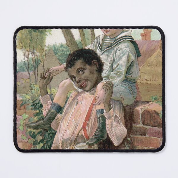 Item preview, two boys playing together vintage painting designed and sold by Vintage Designs +.