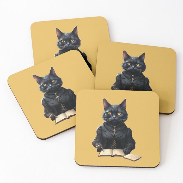 Item preview, Black Cat Writer sticker - Gothic designed and sold by SAMJA-Art.