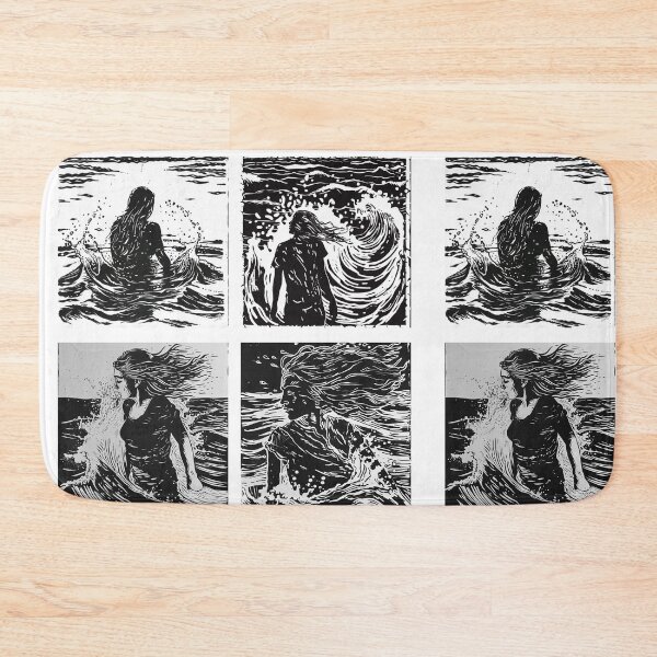 Item preview, Splash of serenity - linocut stickers designed and sold by Wildflow Creations.