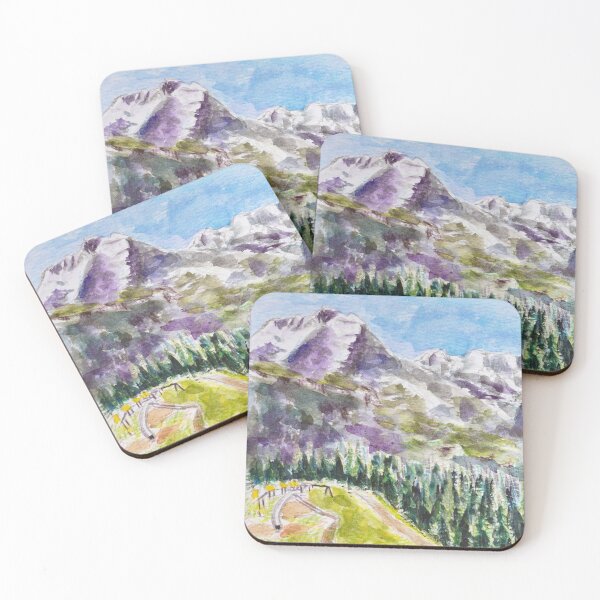 Item preview, hand painted switzerland ice mountain pine forest landscape  painting designed and sold by SelenePaintings .
