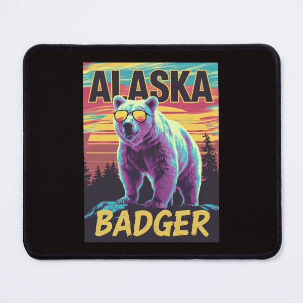 Item preview, Retro Badger Alaska Poster – Pink Bear Sunset designed and sold by paulo silveira.