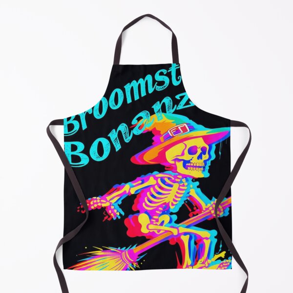 Item preview, "Halloween Skeleton on Broomstick with Hat - Broomstick Bonanza" designed and sold by Selinepop.