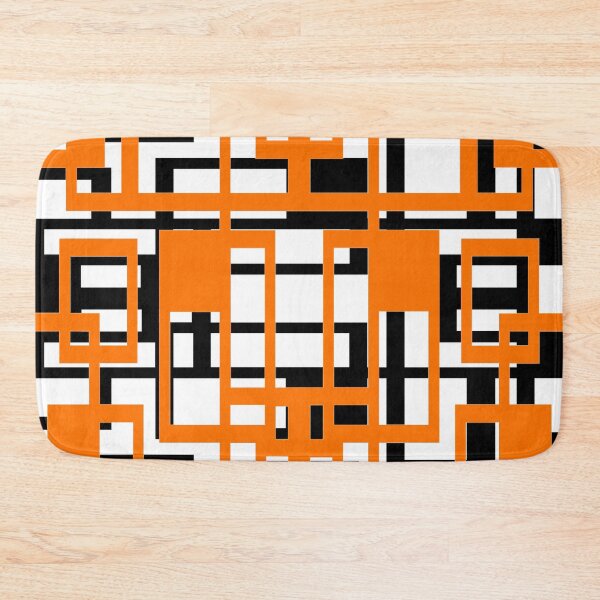 Item preview, Geometric Shapes Pattern Orange Black White Background designed and sold by taiche.