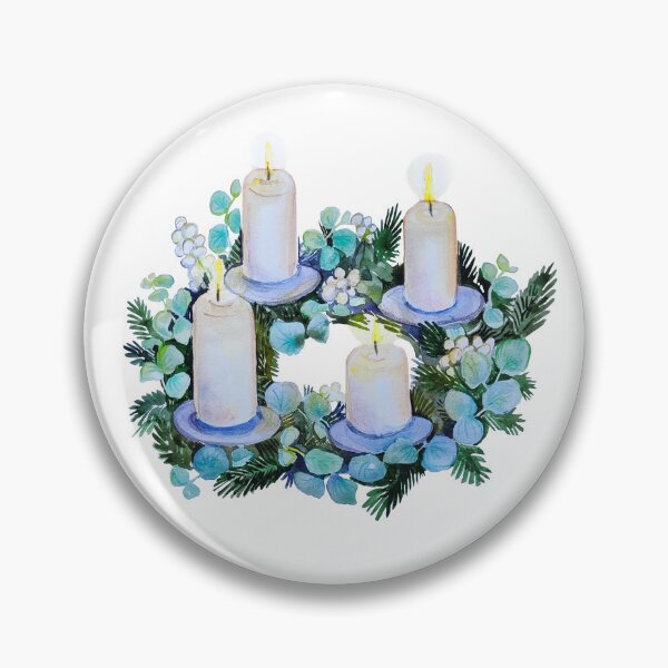 Artikelvorschau, Weihnachtskranz mit Kerzen und Eukalyptus entworfen und verkauft von Redilion.