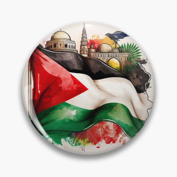 Item preview, Palestinian Pride with Iconic Flag and Landmarks designed and sold by RaiyaTees.