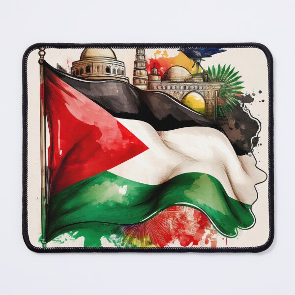 Item preview, Palestinian Pride with Iconic Flag and Landmarks designed and sold by RaiyaTees.
