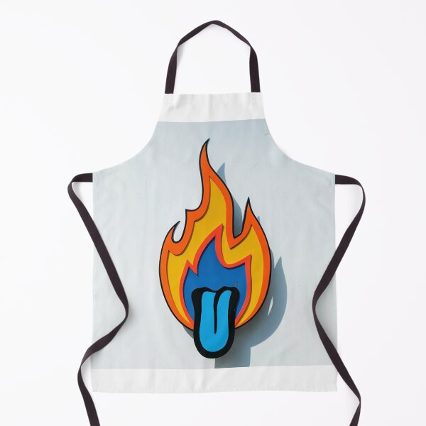 Item preview, A fire symbol on a white wall with a blue and orange flames designed and sold by Omar-mo24.