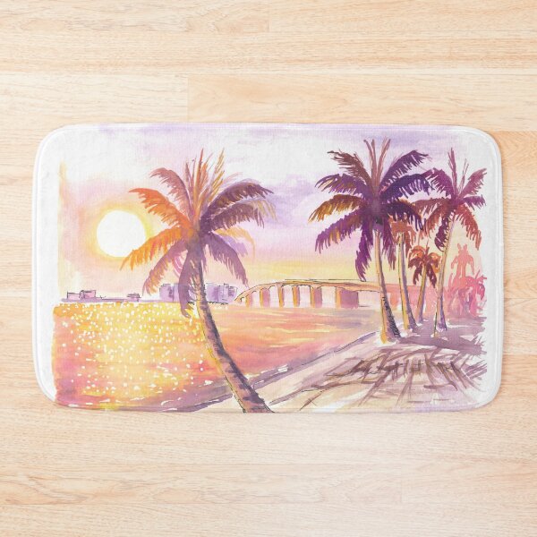 Item preview, Bird Key Sarasota Sunset Scene with Palms and Causeway designed and sold by artshop77.