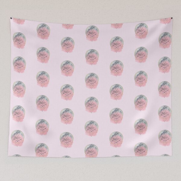 Item preview, Moon Phase Lunar Moth Pink Full Moon  designed and sold by WildWoodlandWitch.
