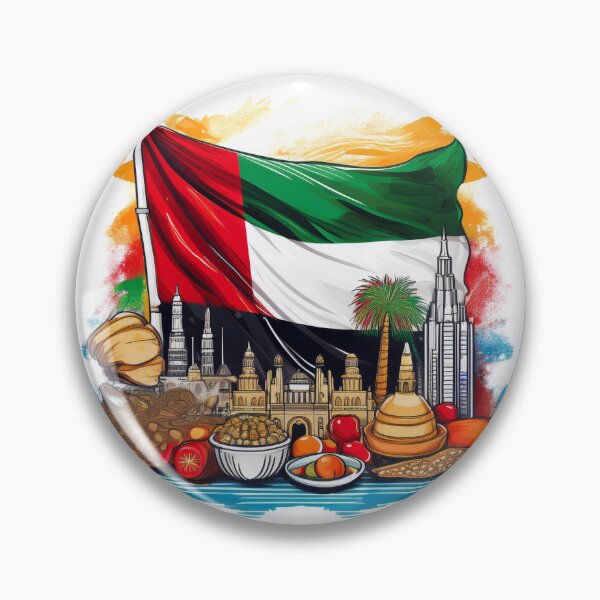 Item preview, UAE Heritage Flag with Cultural Icons designed and sold by RaiyaTees.