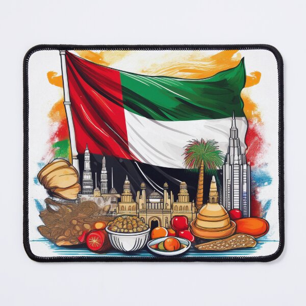 Item preview, UAE Heritage Flag with Cultural Icons designed and sold by RaiyaTees.
