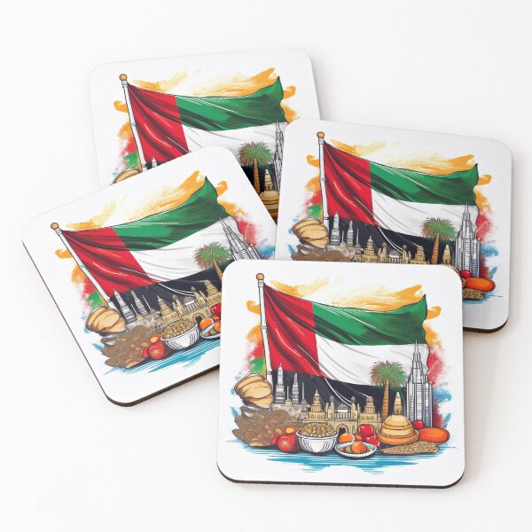 Item preview, UAE Heritage Flag with Cultural Icons designed and sold by RaiyaTees.
