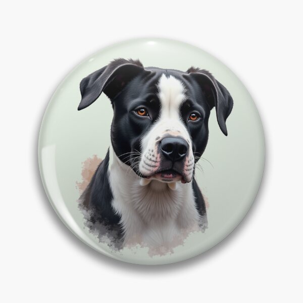 Item preview, Black and White Pitbull Dog color art  designed and sold by PetArt  ⭐⭐⭐⭐⭐.