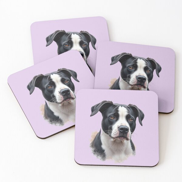 Item preview, Black and White Pitbull Dog color art  designed and sold by PetArt  ⭐⭐⭐⭐⭐.