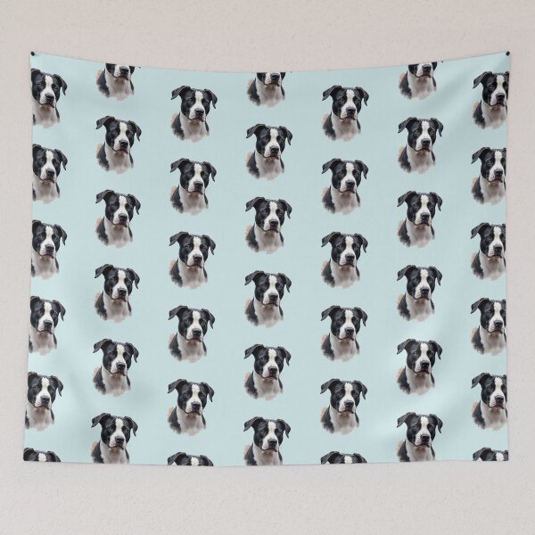 Item preview, Black and White Pitbull Dog color art  designed and sold by PetArt  ⭐⭐⭐⭐⭐.