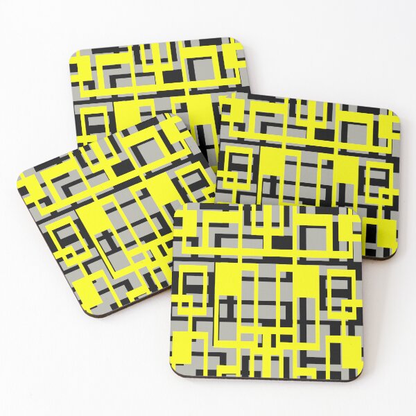 Item preview, Geometric Shapes Pattern Yellow Black Cut Out designed and sold by taiche.