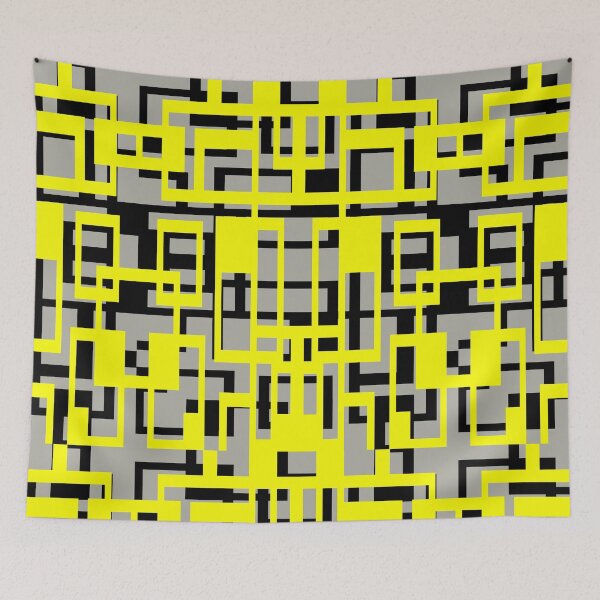 Item preview, Geometric Shapes Pattern Yellow Black Cut Out designed and sold by taiche.