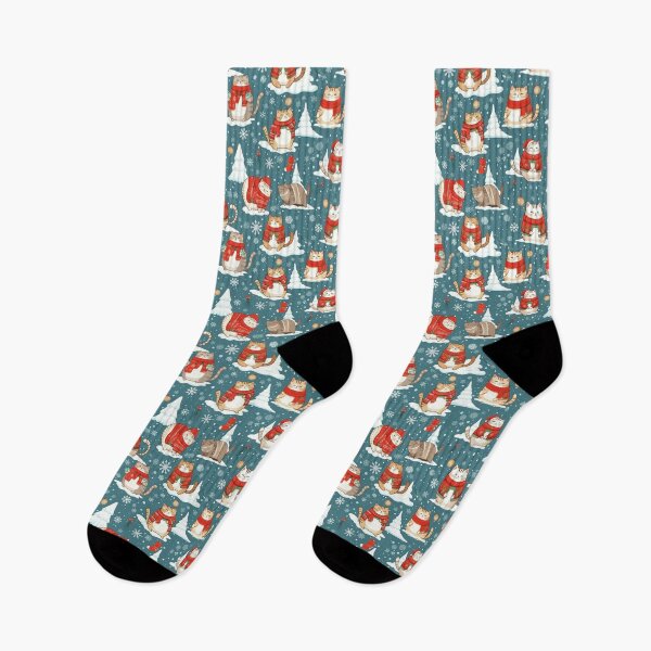 Item preview, Blue Christmas Cat Pattern | Matching Family Winter Outfit designed and sold by PinkGoddessLove.