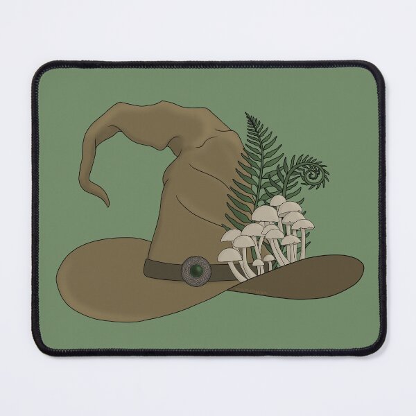 Item preview, Tan Witch Hat with Mushrooms and Ferns designed and sold by DappledMoon.