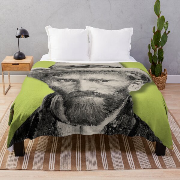 Item preview, vincent van gough self portrait with sunflowers designed and sold by SKULLARTISTRY.