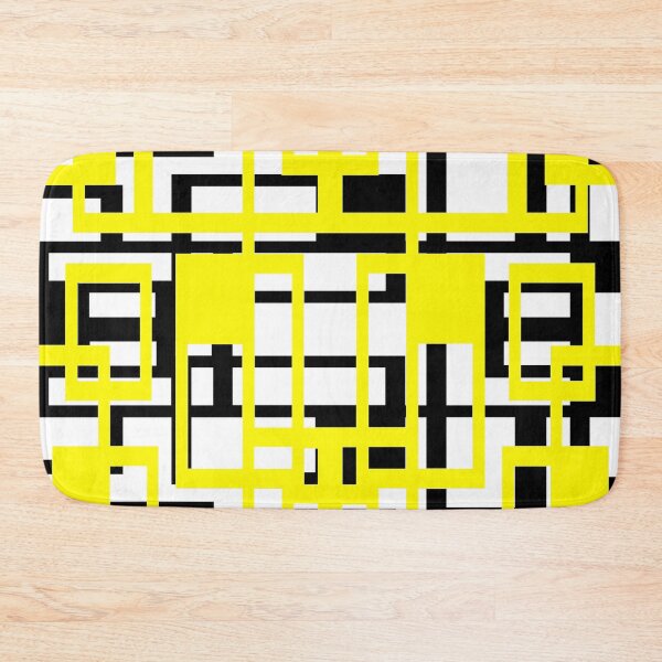 Item preview, Geometric Shapes Pattern Yellow Black White Background designed and sold by taiche.