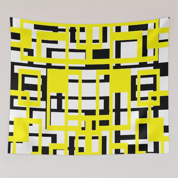 Item preview, Geometric Shapes Pattern Yellow Black White Background designed and sold by taiche.