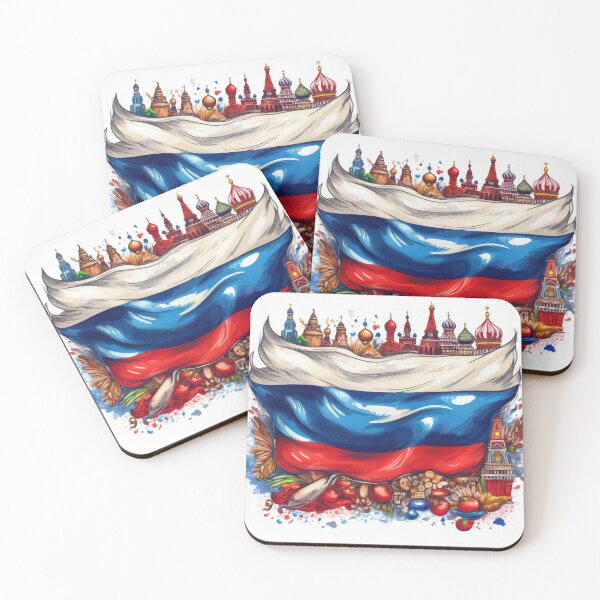 Item preview, Russia Flag and Cultural Icons Art designed and sold by RaiyaTees.