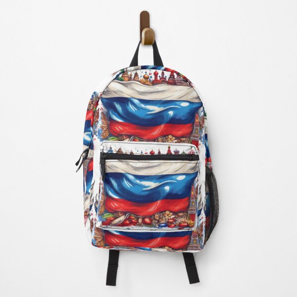 Item preview, Russia Flag and Cultural Icons Art designed and sold by RaiyaTees.