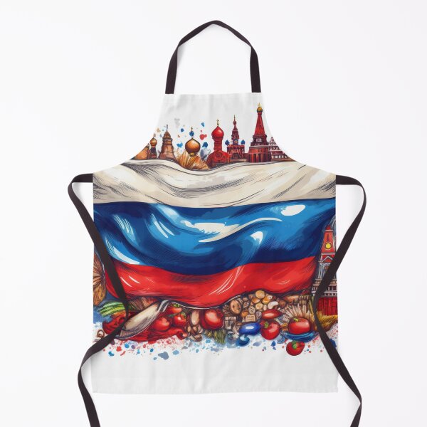 Item preview, Russia Flag and Cultural Icons Art designed and sold by RaiyaTees.