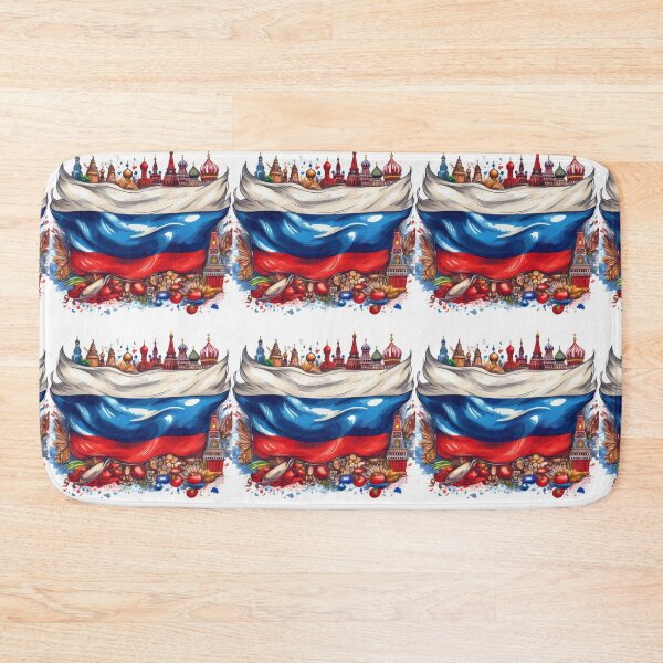 Item preview, Russia Flag and Cultural Icons Art designed and sold by RaiyaTees.