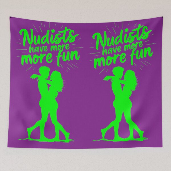 Item preview, Nudists Have More Fun - Unique Bright - Purple Green designed and sold by JLEmporium.