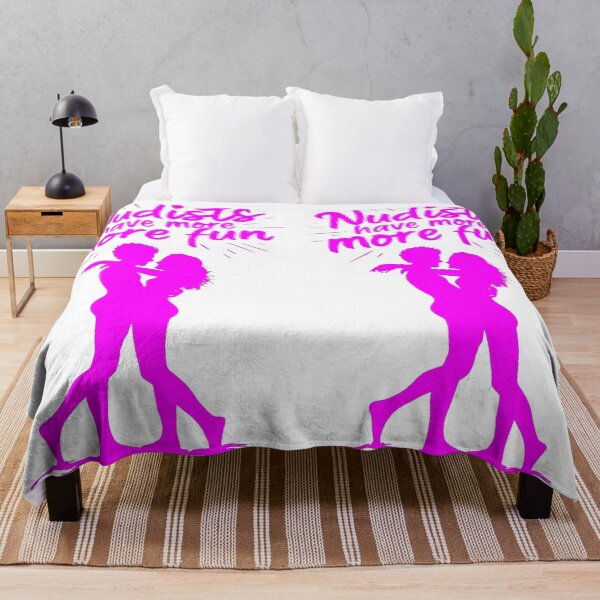 Item preview, Nudists Have More Fun - Unique Bright - Pink White designed and sold by JLEmporium.