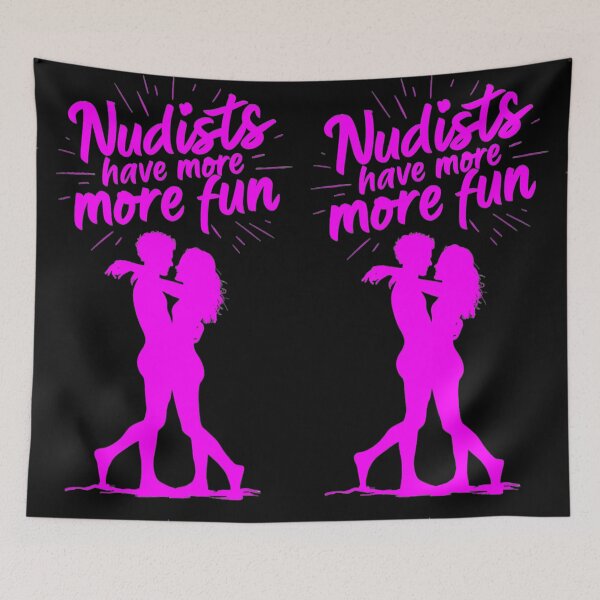 Item preview, Nudists Have More Fun - Unique Bright - Pink Black designed and sold by JLEmporium.