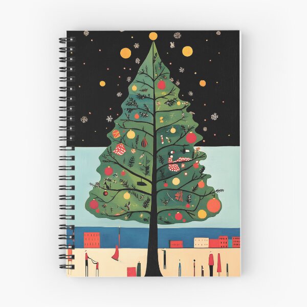 Item preview, Abstract Large Christmas Tree Against a Starry Night Sky with Snowflakes Urban Minimal AI Generated Art designed and sold by OlfactoART Studio.