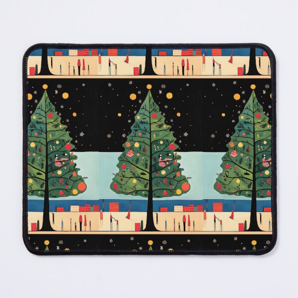 Item preview, Abstract Large Christmas Tree Against a Starry Night Sky with Snowflakes Urban Minimal AI Generated Art designed and sold by OlfactoART Studio.