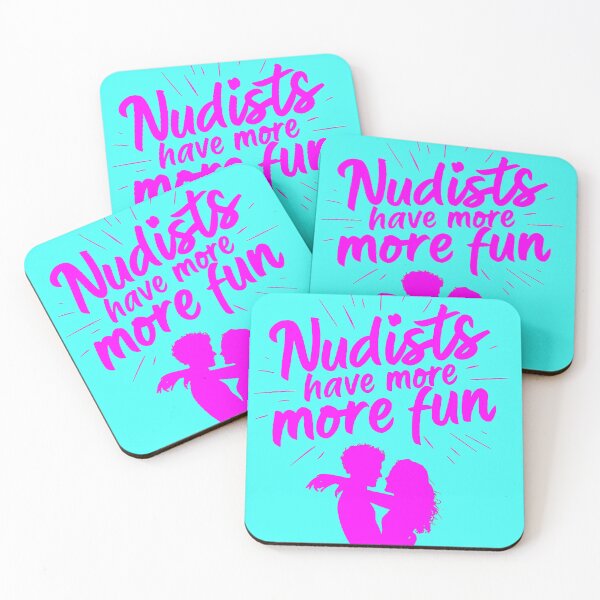 Item preview, Nudists Have More Fun - Unique Bright - Pink Aqua designed and sold by JLEmporium.