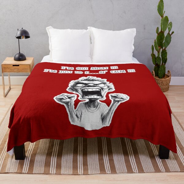 Item preview, I'm not angry, I'm just so f....n' calm !!! Furious Man, funny cartoon-style graphics, designed and sold by silent-violin.