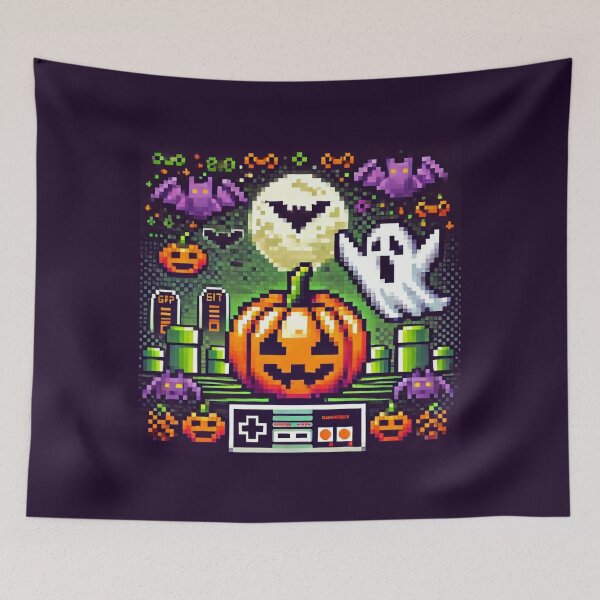 Item preview, Pixel haunt, neon colours halloween designed and sold by Meandmyshop.