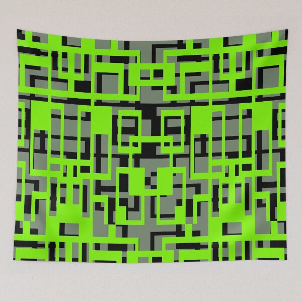 Item preview, Geometric Shapes Pattern Lime-Green Black Cut Out designed and sold by taiche.