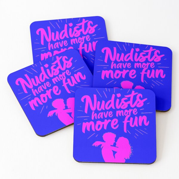 Item preview, Nudists Have More Fun - Unique Bright - Pink Blue designed and sold by JLEmporium.
