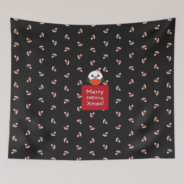 Item preview, Merry F***ing Xmas! and a bird (pattern) designed and sold by D-Vogt-Grafik.
