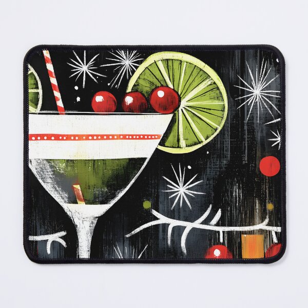 Item preview, Vibrant Christmas Cocktail with Cherries and Lime Slices in a Lively Starburst Design designed and sold by OlfactoART Studio.