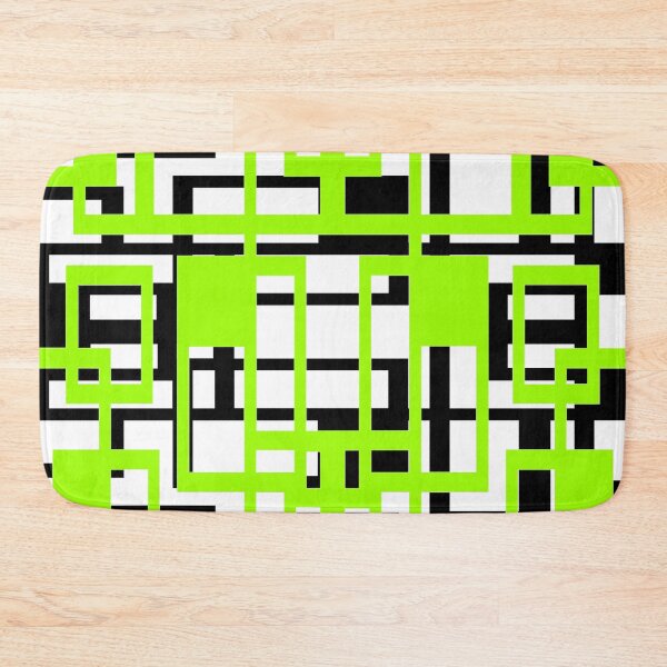 Item preview, Geometric Shapes Pattern Lime-Green Black White Background designed and sold by taiche.