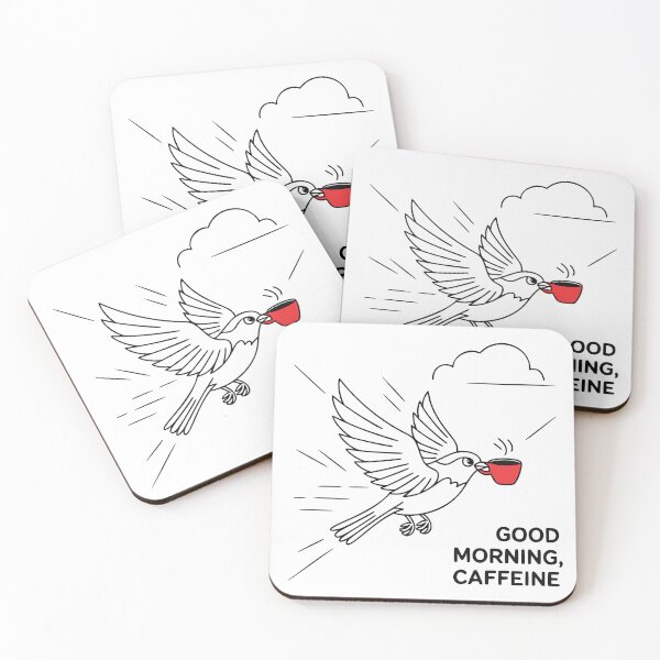 Item preview, Good Morning, Caffeine – Flying Bird with Coffee Cup Design designed and sold by PragmaticP.