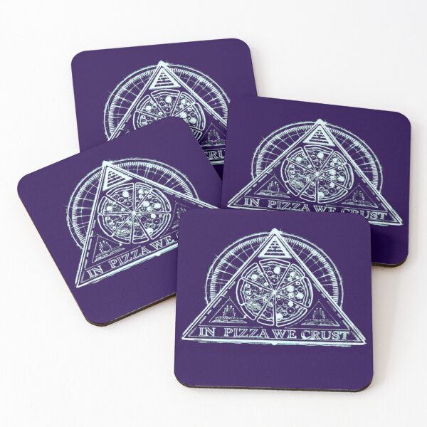 Item preview, In Pizza We Crust Themed Slice Style for Pizza Lovers Cheezy Illuminati Egyptian Stone Design designed and sold by Syrupulse.