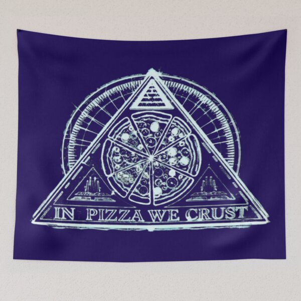 Item preview, In Pizza We Crust Themed Slice Style for Pizza Lovers Cheezy Illuminati Egyptian Stone Design designed and sold by Syrupulse.